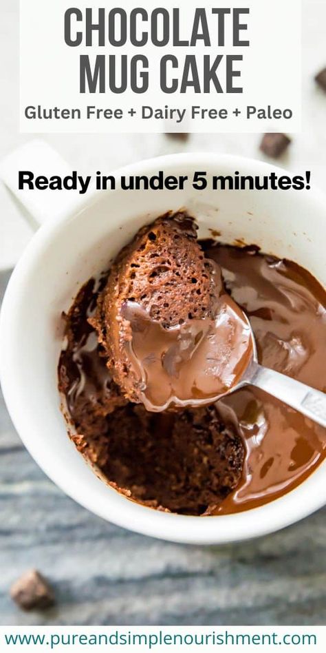 Whole 30 Mug Cake, Oat Flour Mug Cake Healthy, Gluten Free Chocolate Mug Cake, Almond Flour Mug Cake, Chocolate Mug Cake Recipe, Healthy Kid Friendly Meals, Mug Cake Recipe, Chocolate Mug Cake, Keto Biscuits