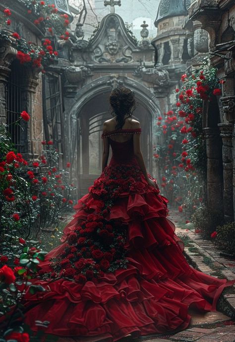 Fantasy Red Aesthetic, Dark Red Queen Aesthetic, Fantasy Magician, Plus Size Men Outfits, Red Goddess, Vogue Photo, Scarlett Rose, The Legend Of Heroes, Queen Aesthetic