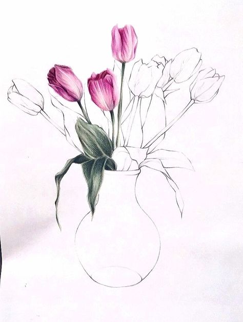 Want to draw now | Watercolor flower art, Flower art drawing, Watercolor art lessons Flower Drawing Tutorials, Watercolor Tulips, Want To Draw, Watercolor Paintings For Beginners, Flower Art Drawing, Flower Sketches, Watercolor Flower Art, Hur Man Målar, 수채화 그림