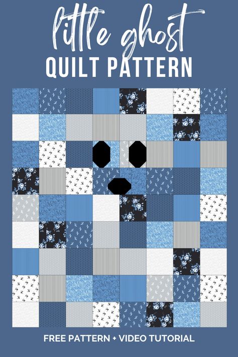 The Little Ghost Who Was A Quilt Tutorial, Little Ghost Quilt Pattern, Fancy That Quilt Pattern, Ghost That Was A Quilt, Space Themed Quilts, Free Ghost Quilt Block Pattern, The Ghost Who Was A Quilt, Camping Quilt Blocks Free Pattern, The Ghost That Was A Quilt