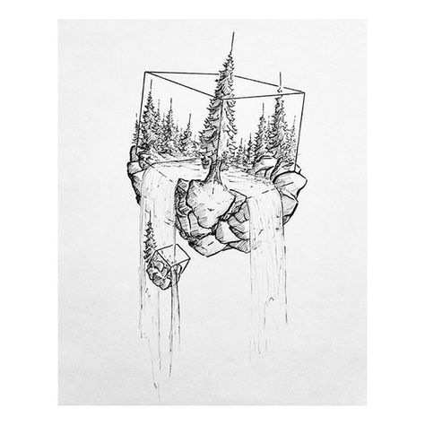 Unusual Tattoo, Stippling Art, Landscape Tattoo, Wolf Tattoo Design, Landscape Sketch, Geometric Tattoos, White Drawing, Desenho Tattoo, Nature Tattoos