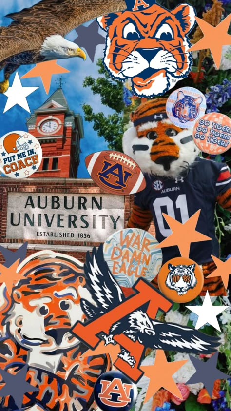 #auburntigers #wareagle #auburn #cute #football #fan #myfirstshuffle College Vibes, Sports Wallpaper, Aesthetic Disney, Auburn Football, College Game Day, College List, Vet School, College Dorm Room Decor, Wallpaper Iphone Summer