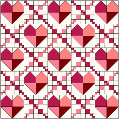 How to Sew a Four Patch Scrappy Heart Quilt Block – fabric-406 Easy Heart Quilt Blocks Free Pattern, Heart Quilt Blocks Free Pattern, Free Heart Quilt Block Pattern, Scrappy Hearts Quilt Pattern, Valentines Quilt, Scrappy Heart Quilt, Valentine Quilt Blocks Heart Patterns, Patchwork Hearts Quilt Pattern, Heart Quilt Block