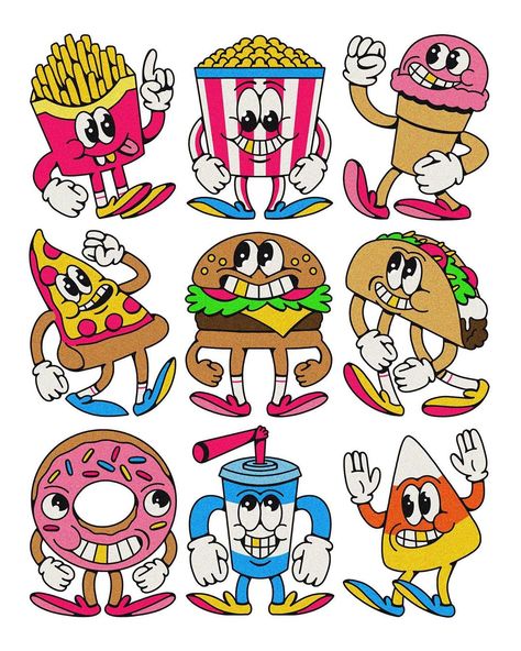 Crocodile Jackson, Food Character Design, Snacks Cartoon, Food Characters, Traditional Tattoo Designs, Logo Character, Rubber Hose, Spooky Tattoos, Snack Attack