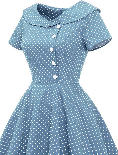 Wedtrend Women's 1950s Vintage Audrey Hepburn Style Cocktail Swing Dresses WTP20007NavyS at Amazon Women’s Clothing store Collar Designs Fashion, Vintage Outfits 60s Classy, Vintage Outfits 60s, Vintage Audrey Hepburn, Simple Frock Design, Fashion Dresses Formal, Retro Style Dress, African Dresses For Kids, Audrey Hepburn Style