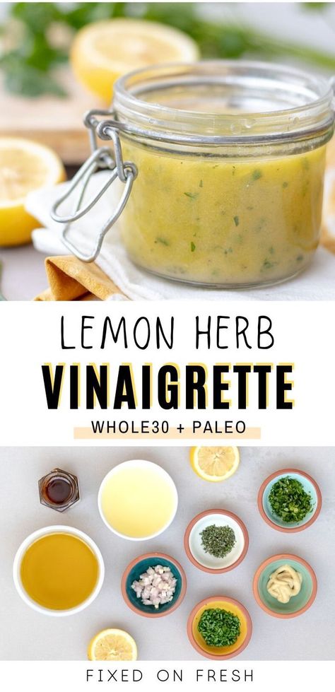 Paleo Salad Dressing Recipes, Whole30 Salad, Paleo Salad Dressing, Paleo Salad, Herb Vinaigrette, Salad Dressing Recipes Healthy, Pork Marinade, Salad Dressing Recipe, Easy Salad Dressing