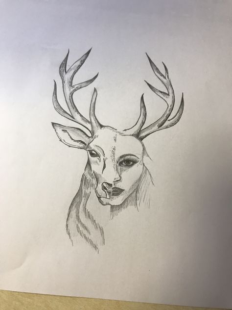 #art #drawing #deer #portrait Head Side View Drawing, Head Side View, Drawing Deer, Deer Portrait, Side View Drawing, View Drawing, Drawing Heads, Deer Head, Side View