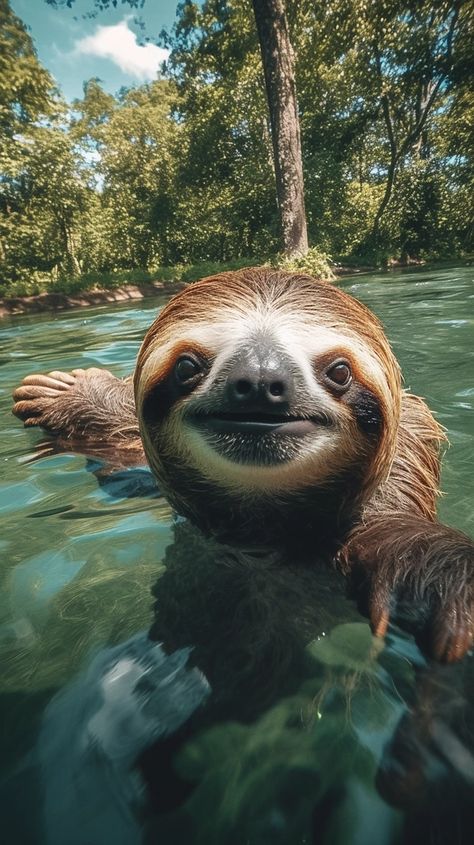 Cute Sloth Pictures, Dream Pet, A Sloth, Baby Sloth, Cute Sloth, Pretty Animals, Silly Animals, Fluffy Animals, Cute Wild Animals