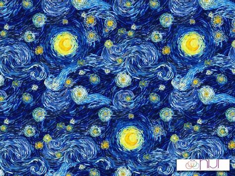 Boho Upholstery Fabric, فنسنت فان جوخ, Starry Night Background, Vincent Van Gogh Starry Night, Arte Van Gogh, Logos Ideas, The Starry Night, Van Gogh Art, Starry Night Van Gogh