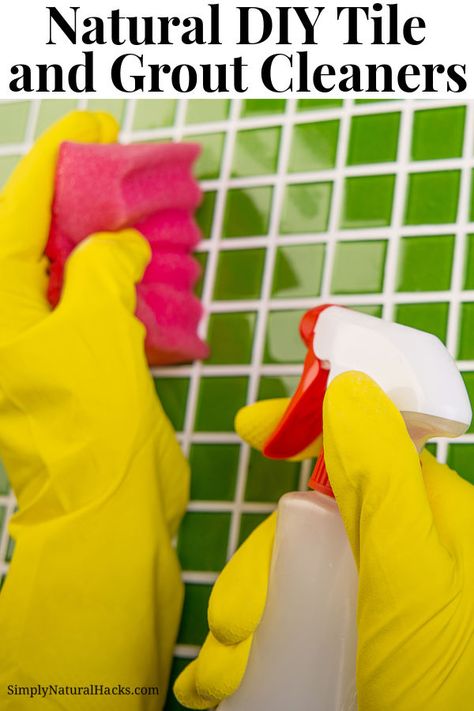 Use these tips to learn how to make Natural DIY Tile and Grout Cleaners. This guide includes air-drying, wiping water, tub & tile cleaners, & abrasive cleaners. Tub And Tile Cleaner, Grout Stain, Tile Cleaner, Water Tub, Diy Household Tips, Tile Cleaners, Homemade Laundry, Tub Tile, Diy Tile