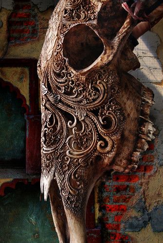 Bone Collection | Intricate bone carvings from Indonesia. | William Cho | Flickr Carved Skulls, Animal Skull, Deer Skull, Bone Art, Deer Skulls, Skull Decor, Skull Carving, Wow Art, Cow Skull