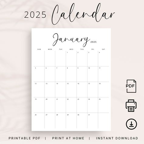 2025 Calendar 2025 Monthly Planner Printable 2025 Vertical Monthly Calendar Agenda 2025 Wall Calendar A4 Letter Size Sunday & Monday Start horizontalplanner #minimalisticplanner🍈 Pink Monthly Planner, Exam Planner, Free Printable Calendar Templates, Free Planner Templates, Undated Monthly Planner, Monthly Planner Template, Planner Writing, Minimalist Calendar, Monthly Planner Printable