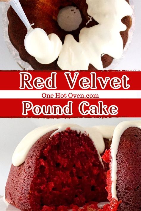 Red velvet bundt cake. Red Velvet Cake Homemade, Red Velvet Bundt Cake With Cream Cheese, Red Velvet Pound Cake, Red Velvet Pound Cake Recipe, Bunt Cake Recipe, Red Velvet Bundt Cake, Southern Pound Cake, Cream Cheese Glaze, Cream Cheese Pound Cake