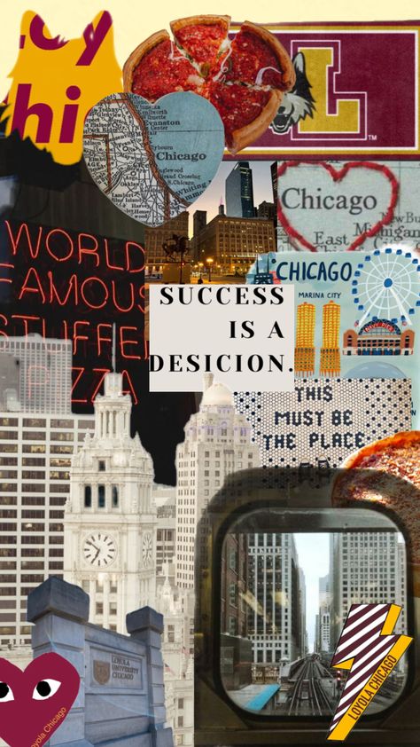 Loyola Chicago Good Vibes Wallpaper, Marina City, Loyola University Chicago, Loyola Chicago, Chicago Aesthetic, College Vision Board, Depaul University, Vision Board Collage, Beginner Yoga Workout