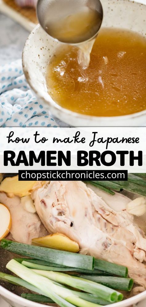 Ramen Broth Recipe, Homemade Ramen Broth, Asian Broth, Ramen Toppings, Ramen Broth, Homemade Ramen, Japanese Ramen, Asian Soup, Ramen Recipes