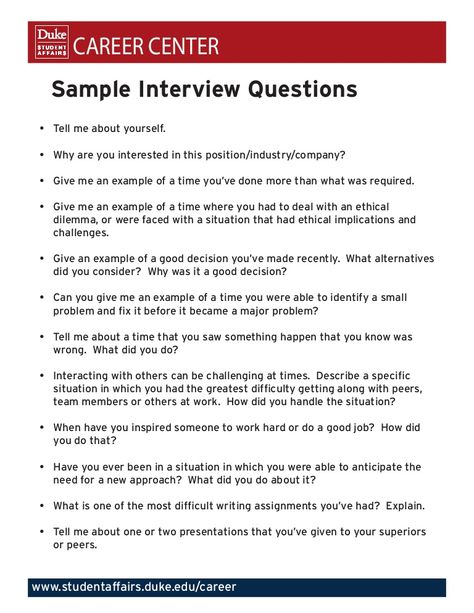 CAREER CENTER 	     Sample Interview Questions •	 Tell	me	about	yourself. •	 Why	are	you	interested	in	this	position/industry/company? •	 Give	me	an	example	of… Social Worker Interview Questions, Why Are You Interested In This Job, Recruitment Questions, Academic Resume, Resume Letter, Sample Interview Questions, Job Interview Prep, Tell Me About Yourself, Job Interview Answers