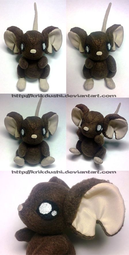 Transformice Plush by krikdushi on DeviantArt Pom Pom Animals, Wire Netting, Mouse Plush, Homemade Dolls, Cute Sewing Projects, Plushie Patterns, Pokemon Plush, Handmade Plush, Kawaii Plushies