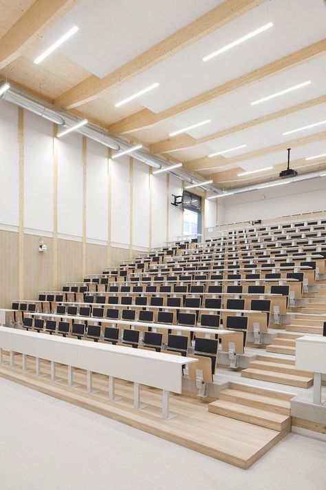 Lecture Hall Interior Design, Lecture Hall Design, Auditorium Design, College Architecture, Lecture Hall, Multipurpose Hall, Pool House Plans, Shelter Design, Social Media Branding Design