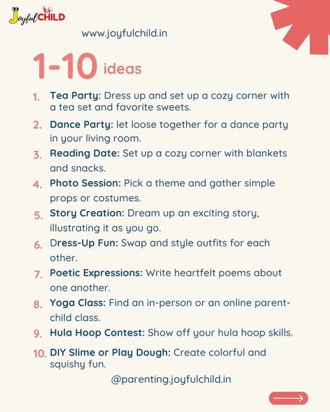 "💖 75 Mother-Daughter Date Ideas for Quality Time Together 💖 Looking to strengthen the bond with your daughter while creating beautiful memories? From cozy movie nights to adventurous day trips, here’s a treasure trove of 75 fun, unique ideas to make each moment count. 🌸✨ 💕 Whether she’s a little one or a teenager, each idea is designed to nurture your connection, build trust, and add joy to her world. Swipe for inspiration and start planning those special moments that will be cherished for... Mother Daughter Dates, Mother Daughter Date Ideas, Beautiful Memories, Date Ideas, Movie Nights, Build Trust, Her World, Dance Party, Cozy Corner