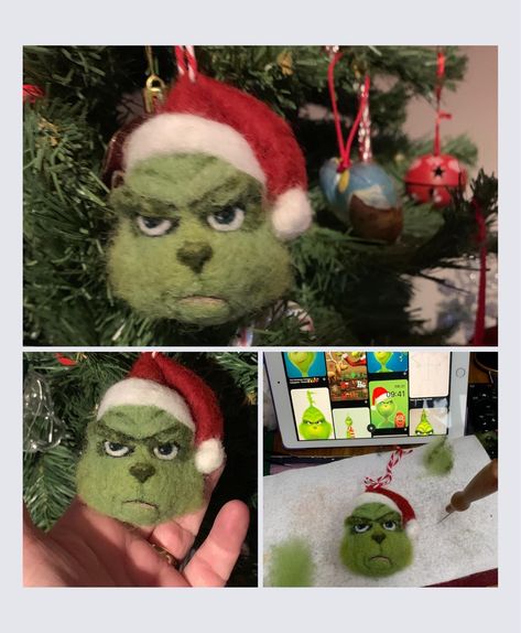 Needle Felted Grinch, Felt Ideas, Shrek, Grinch, Needle Felting, Wool Felt, Felt, Wool, Quick Saves