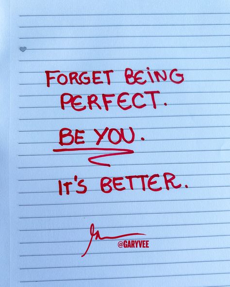 Stop putting so much pressure on yourself for it to “look like it is” .. just focus on actually living and doing it, not the perception of it ❤️❤️❤️🔑💛💛💛💛💛 #GaryVee #LifeAdvice #Quotes Inspectional Quotes, Being Perfect, Gary Vaynerchuk, Gary Vee, Perfect Word, Quote Board, Powerful Quotes, Life Advice, Be Perfect