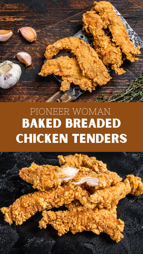 Pioneer Woman Baked Breaded Chicken Tenders Chicken Tender Recipes Bread Crumbs, Breading Chicken Tenders, Spicy Chicken Tenders Baked, Parm Crusted Chicken Tenders, Easy Panko Chicken Tenders, Restaurant Style Chicken Tenders, Breaded Chicken Chunks, Breadcrumb Chicken Tenders, Pioneer Chicken Recipe