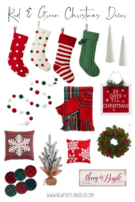 White Red And Green Christmas Decor, Red And Green Boho Christmas Decor, Red Green And White Christmas Decor, Red Green White Christmas Decor, Christmas Decorations Red And Green, Red White Green Christmas Decor, Christmas Decor Red And Green, Red And Green Christmas Decor Ideas, Christmas Red And Green