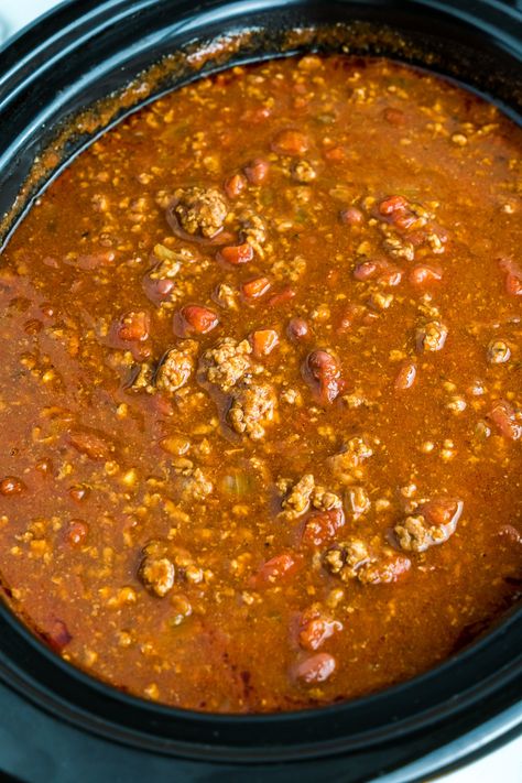 Crockpot Beanless Chili, Best Crock Pot Chili Recipe Award Winning, Easy Chili With Beans, Chili Beans Recipe Crock Pot Easy, Chili Soup Recipe Homemade, Chili For 20 People, Quick Chili Recipe Crockpot, Crockpot Chili Beans Recipe, Beef Broth Chili Recipe