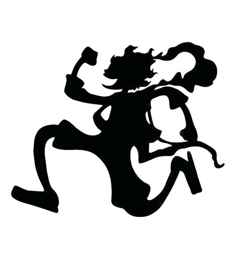 Gear 5 Silhouette, Luffy Gear 5 Silhouette, Joyboy Tattoo, Luffy Silhouette, Joyboy Luffy, One Piece Silhouette, Anime Silhouette, Process Book, Cool Stencils