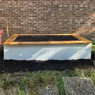 Cement Block Raised Garden Beds, Painting Cinder Blocks, Cinder Block Raised Garden Bed, Cinder Block Raised Garden, Backyard Raised Garden Beds, Cinder Block Garden Bed, Brick Raised Beds, Backyard Raised Garden, Raised Pools