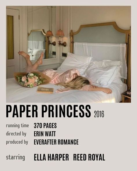 Paper Princess by Erin Watt Aesthetic Movie Poster The Paper Princess Erin Watt, Paper Princess Erin Watt Aesthetic, The Royals Erin Watt, Paper Princess Aesthetic, Paper Princess Book, Paper Princess Erin Watt, Royal Movies, Kiera Cass Books, Girly Core