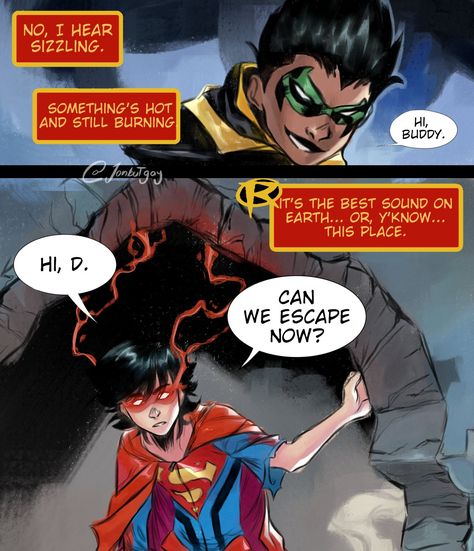 Jon |💫| Supersons #1 truther (@jonbutgay) on X Damien Wayne And Jon Kent, Kon And Jon, Jonathan Kent X Damian Wayne, Jon And Damian Fanart, Damijon Comic, Damien Wayne X Jon Kent, Jon X Damian Fanart, Jon Damian, Damien X Jon