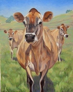 Commissioned by The American Jersey Cattle Association by Denise Rich Oil ~ 16 x 20 Jersey Cow Painting, Agriculture Art, Jersey Cattle, Cow Paintings On Canvas, Farm Animal Paintings, Cow Paintings, Nature Paint, Animal Paintings Acrylic, Paintings Wall Decor