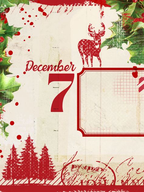 7 December, December Daily Printables, Free Digital Scrapbooking Kits, Christmas Scrapbook Paper, December Crafts, 17 December, Christmas Scrapbook Layouts, December 7, Christmas Journal