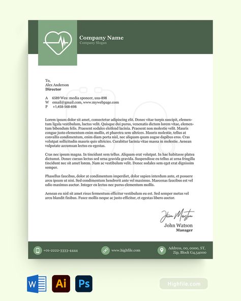 Doctor’s Letterhead Template Medical Status, Letterhead Design Inspiration, Letterhead Format, Free Letterhead Templates, Doctor Names, Letterhead Template, Letterhead Design, Free Medical, Professional Image