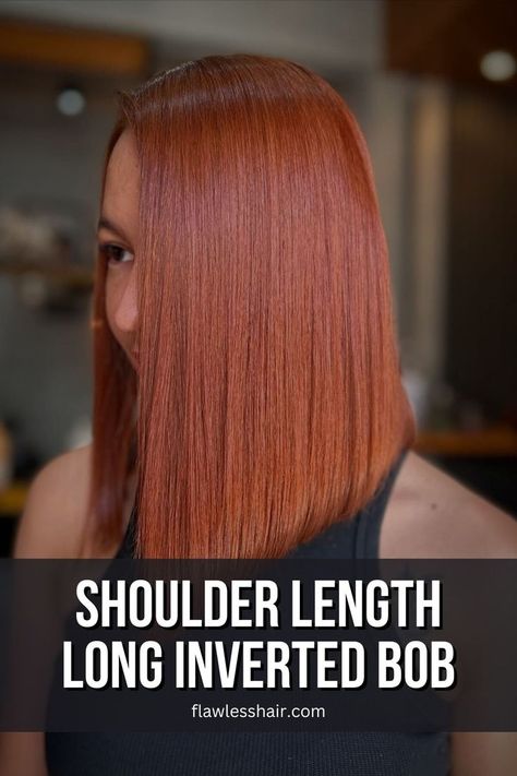 Shoulder Length Long Inverted Bob Long Inverted Bob, Hair Ritual, Inverted Long Bob, Angled Bob Haircuts, Angled Bob, Inverted Bob, Bob Haircuts, Bobs Haircuts, Shoulder Length