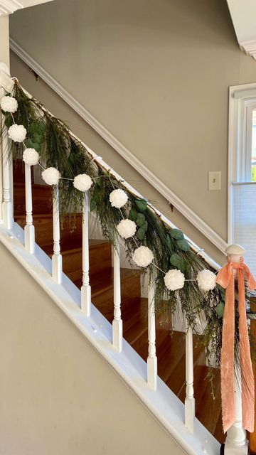 Katie Hovell on Instagram: "Double tap if you’re ready to spruce things up! 🌲🌿✨ I spotted a fluffy pompom garland at Target - instead of spending $10, I used yarn I already had to make my own! If you’ve never used a pompom maker, it’s so easy to use and makes perfect, fluffy pompoms! I got mine at @michaelsstores ❄️ Be sure to save this post for your next craft night! #christmasdecor #christmasdiy #christmascrafts #christmasinspiration #christmasinspo #santascoming #christmasmood #madewithm Christmas Pompom Garland, Pompom Maker, Pompom Garland, Santas Coming, Christmas Inspo, Craft Night, Christmas Mood, Christmas Inspiration, Double Tap