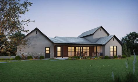 Contemporary House Plan 22231 The Stockholm: 2200 Sqft, 4 Beds, 3 Baths Open Floor Plan Barndominium, Floor Plan Barndominium, 4 Bedroom House Plans, Farmhouse Style House Plans, Contemporary House Plans, 3 Car Garage, Modern House Plan, 4 Bedroom House, Bedroom House Plans