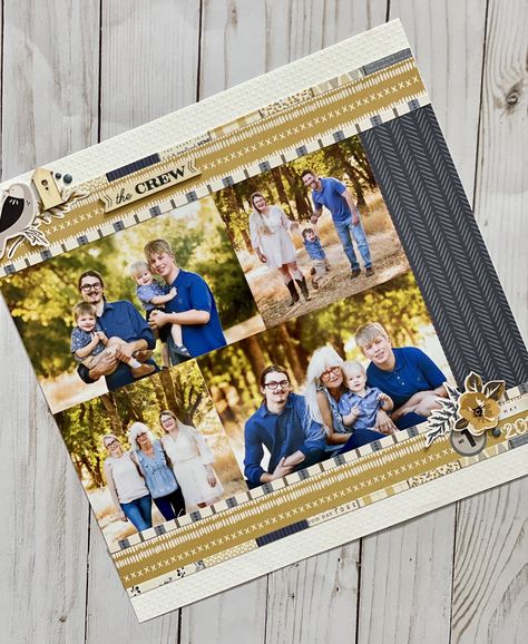 Picture Scrapbook, Multi Photo Layouts, Family Scrapbook Layouts, Family Layout, Friend Scrapbook, Scrapbook Pictures, Multi Picture, Scrapbook Layout Sketches, Fall Scrapbook