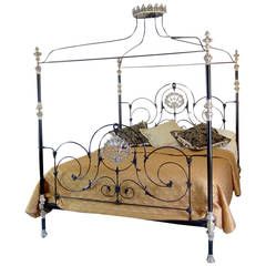 King Size Canopy Bed, Brass Beds, Ornate Bed, Iron Canopy Bed, Steel Bed Design, Antique Iron Beds, Handcrafted Bed, Victorian Bed, Bed King