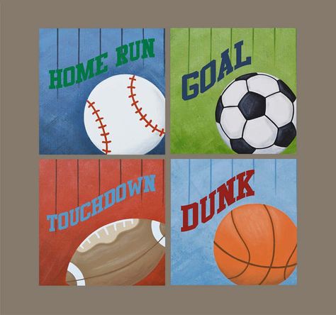 Sports Wall Art Print Original Painting by FrogsAndFairytales Basketball Wall Art, Basketball Wall, Sport Canvas, Painting Canvas Wall, Sports Wall Art, Sports Wall, Childrens Room Decor, Soccer Football, Sports Theme