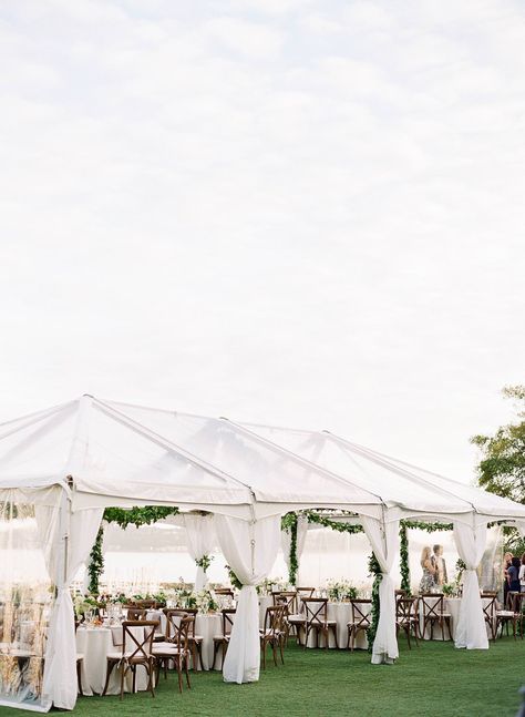 Tent Greenery, Elegant White And Green Wedding, White And Green Wedding, Seattle Wedding Venues, Green Wedding Inspiration, Reception Tablescapes, Wedding Reception Design, Wedding Etiquette, Waterfront Wedding