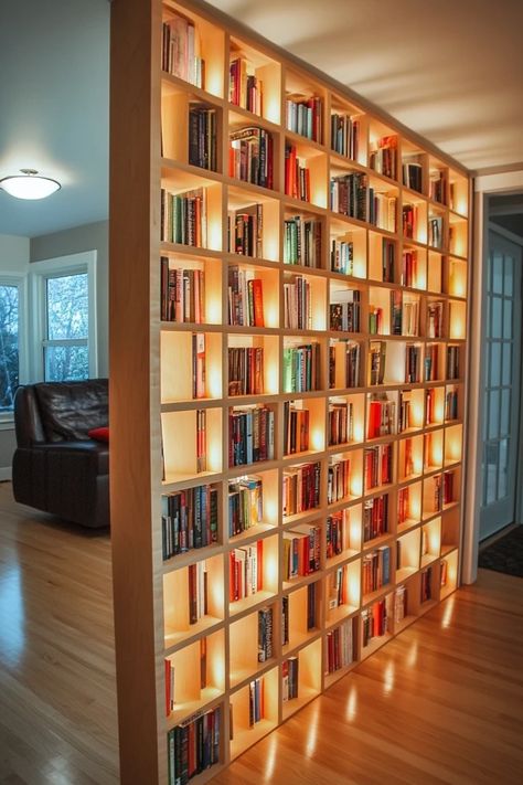 "Transform your living space with a Custom DIY Bookshelf Divider! 🛠️📚 Perfect for combining style and storage. #BookshelfDivider #DIYRoomDivider #DIYFurniture" Bookshelf Divider, Custom Bookshelf, Custom Bookshelves, Diy Bookshelf, Diy Room Divider, Bookshelves Diy, Small Space Solutions, Small Space, Bookshelves