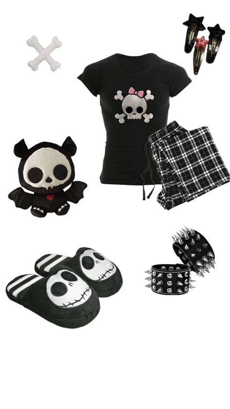 emo scene 2000’s pajama outfit inspo bundle alt alternative y2k Emo Pajamas, Pajamas Outfit, Alternative Y2k, Pajama Outfit, Emo Scene, Grunge Goth, Visual Kei, Harajuku