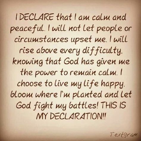 I declare... Bible Declarations, Daily Declarations, I Am Calm, I Declare, Spiritual Warfare Prayers, Christian Affirmations, Morning Prayer Quotes, Everyday Prayers, Prayer And Fasting