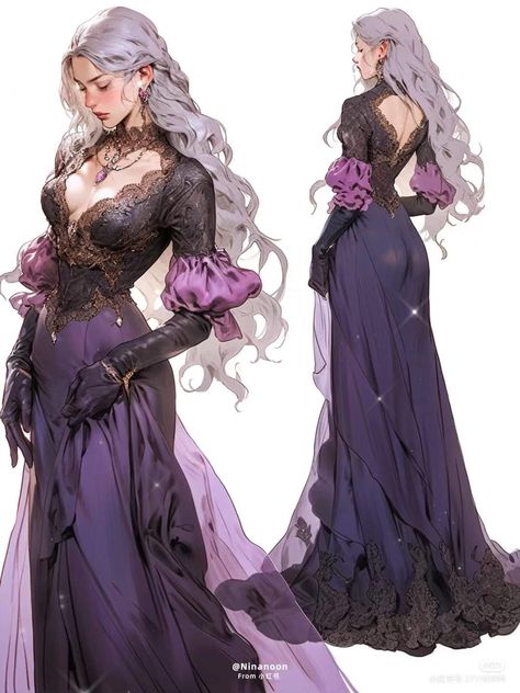 Fantasy Dresses, 캐릭터 드로잉, Fashion Illustration Dresses, Dress Drawing, Fantasy Gowns, Fantasy Dress, Fashion Painting, Fashion Design Sketches, Art Dress