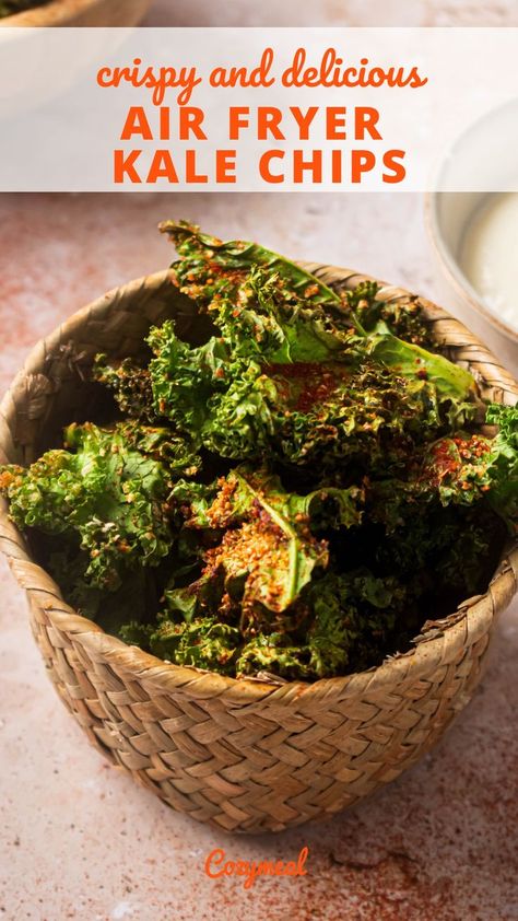 Air fryer kale chips make eating your vegetables a breeze. Crispy and salty, it’s an addictive easy snack. Scd Snacks, Air Fryer Kale, Kale Crisps, Fried Kale, Kale Chips Baked, Crispy Kale, Kale Chip Recipes, Baked Kale, Sunny Kitchen