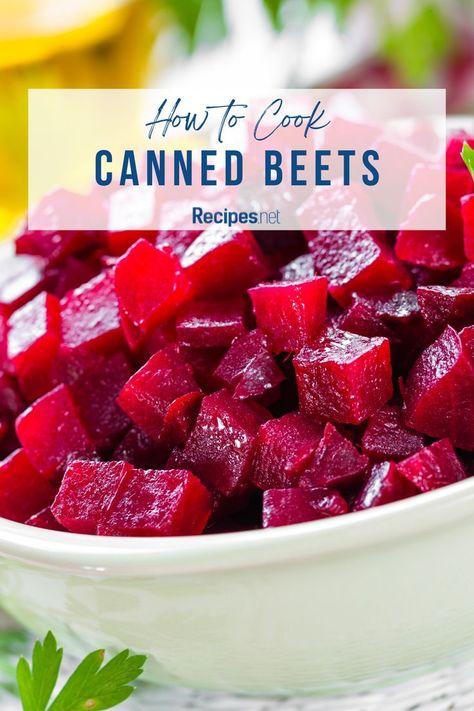 Indulge your food cravings with our Healthy Food Recipes featuring beet recipes! Learn how to cook canned beets and create delicious dishes like beet salad. Need diet help? These recipes are perfect for your diet meal plan. Go to Recipes.net and explore new food ideas that will satisfy any food lover's palate. Embrace the goodness of healthy food with this simple yet nutritious recipe. Pin it now and add a pop of color and flavor to your Canned Recipes! New Food Ideas, Canned Beets, Canned Recipes, Go To Recipes, Beets Recipe, Recipes Learn, Beet Recipes, New Food, Beet Salad