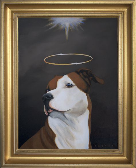 All Dogs Go to Heaven lll, Acrylic on canvas Deyber.com All Good Dogs Go To Heaven, Dog Loss Painting, Angel Dog Art, Dogs Waiting In Heaven, Dogs In Heaven Painting, English Staffordshire Bull Terrier, Heaven Painting, Bob Ross Paintings, Dog Heaven