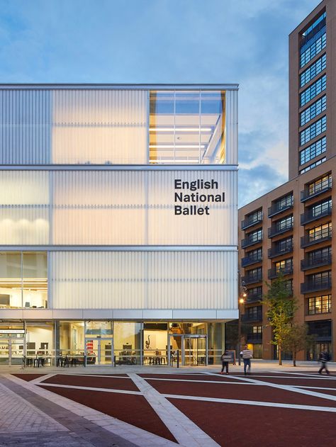 English National Ballet, London Buildings, City Island, Viborg, Ballet School, Cultural Architecture, Dance School, Concrete Structure, Glass Facades